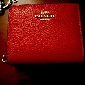 NWT RED Coach Snap Wallet #red